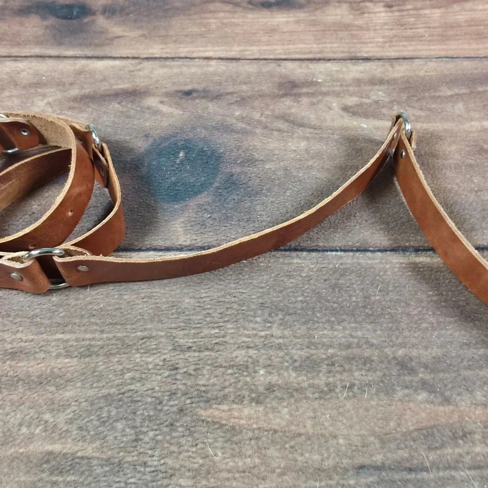 Leather Utility Belt Mens OS Tan Good Multi-Ring Industrial Punk